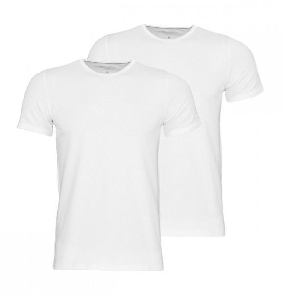 Marc O`Polo 2er Pack T-Shirts Basic Shirts Rundhals 149803 100 weiß WJ19-MPT1